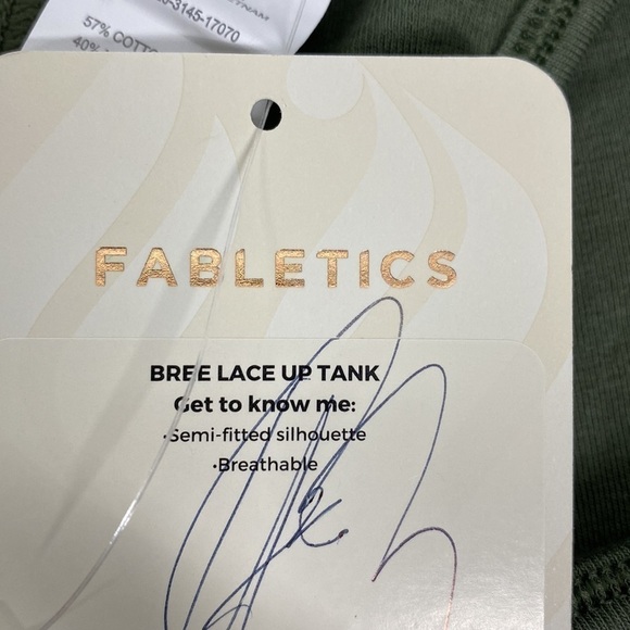 Fabletics Bree Lace Up Tank Top Green NWT Size XXL - Picture 4 of 4